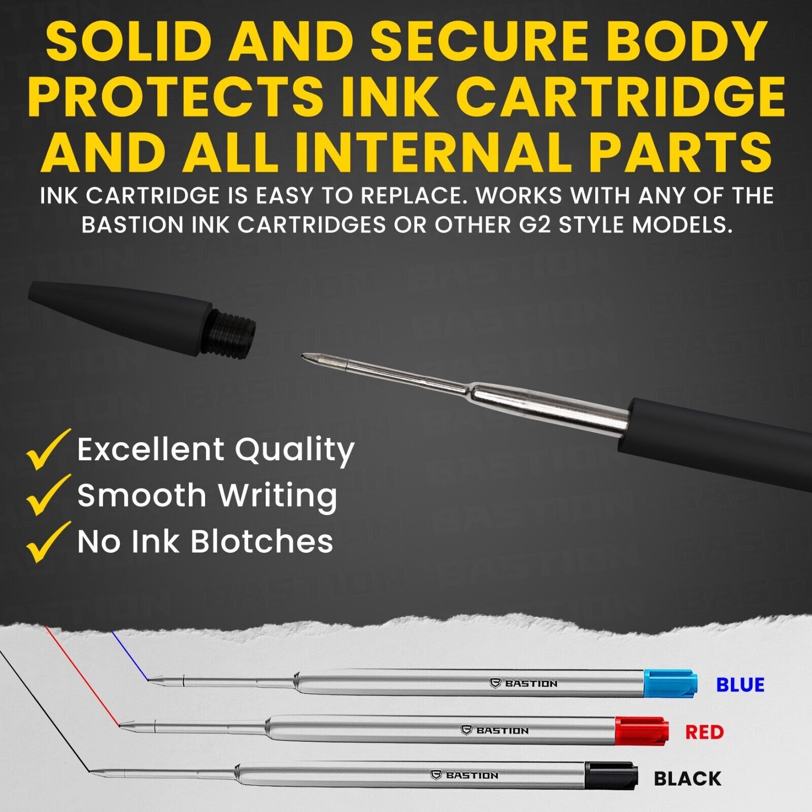 BASTION® Bolt Action Pen - SLIM ALUMINUM BLACK With GiftBox | PREMIUM QUALITY