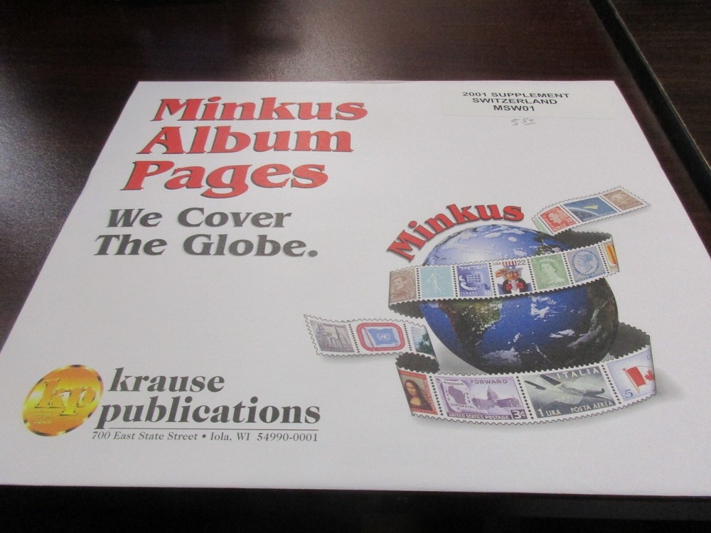 "MINKUS" 2001  ALBUM PAGES  SUPPLEMENT SWITZERLAND  W/FREE SHIPPING!!!