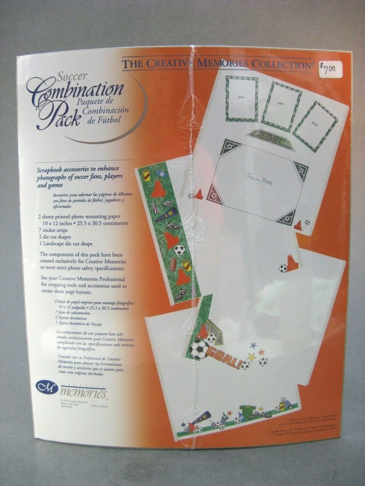 Creative Memories Combination Pack SOCCER Scrapbooking Accessories