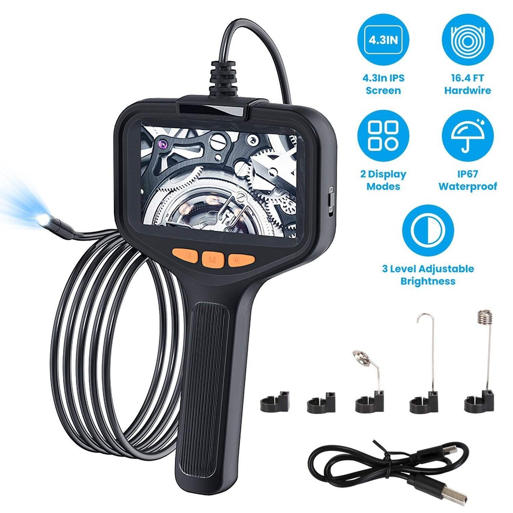 4.3in Inspection Camera with Light Articulating Borescope Endoscope Camera with
