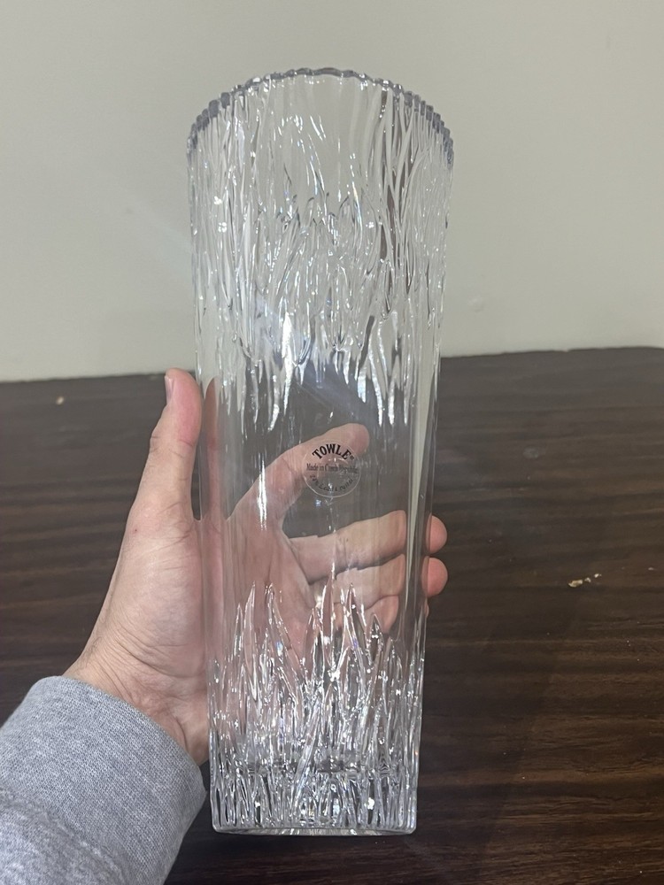 Towle 12" Vase; Grass Flame Pattern; Czech Republic