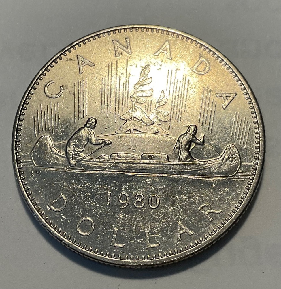 1980 CANADA dollar coin appears uncirculated