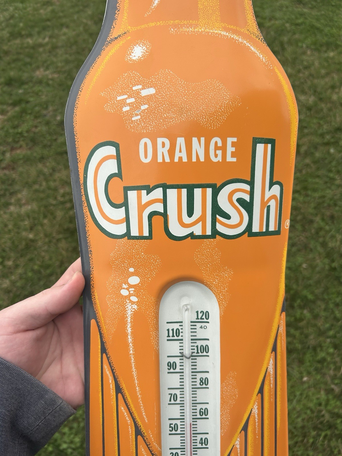Orange Crush Bottle Thermometer Sign