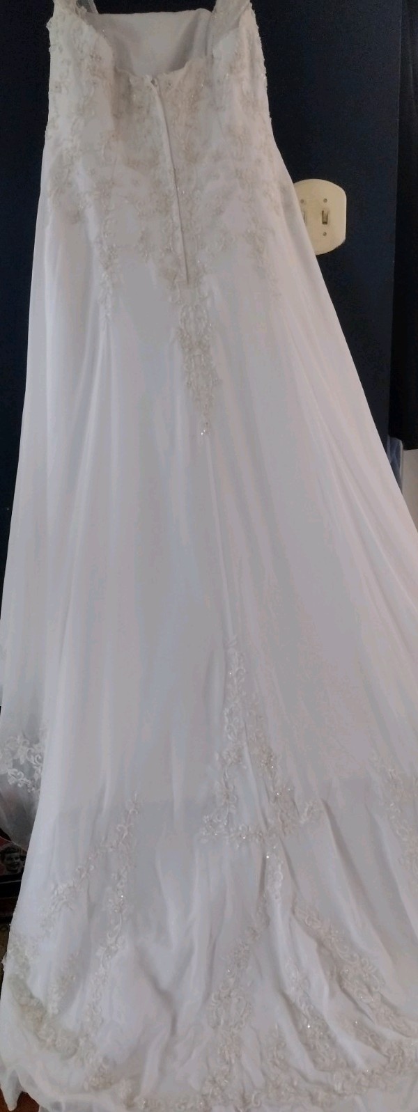 David's Bridal Wedding Dress Size 22 W with Under Slip size L and Bridal Vail
