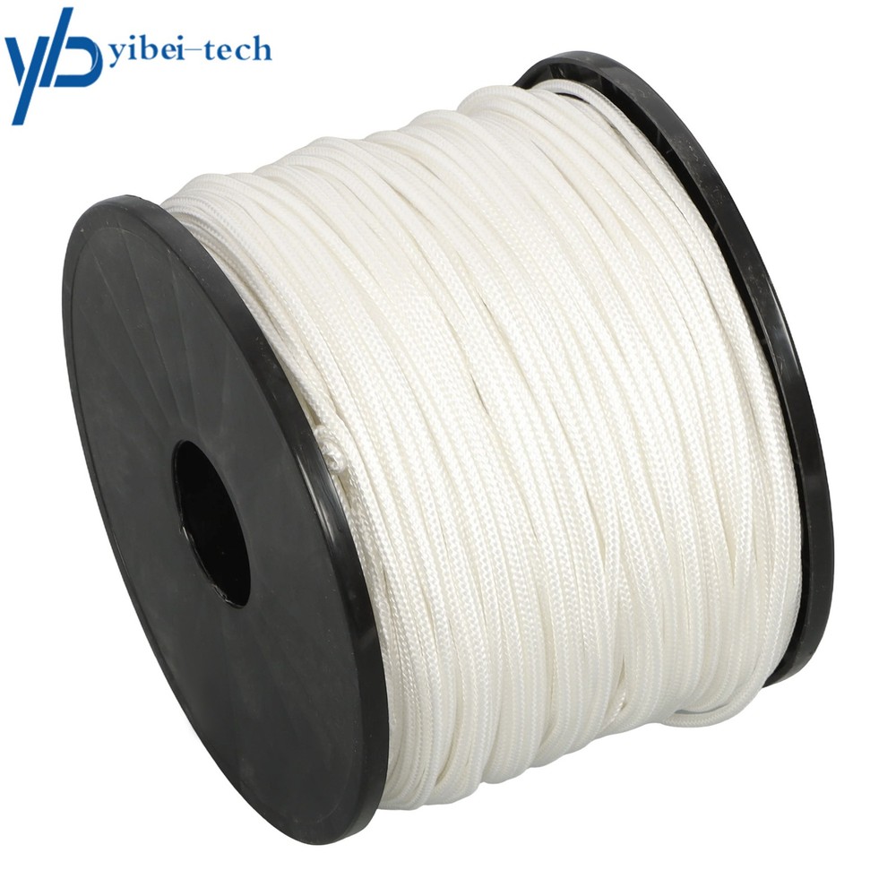 1/8 Inch Nylon Polyester Cord 500 Foot Spool Solid Braid Industrial Grade White