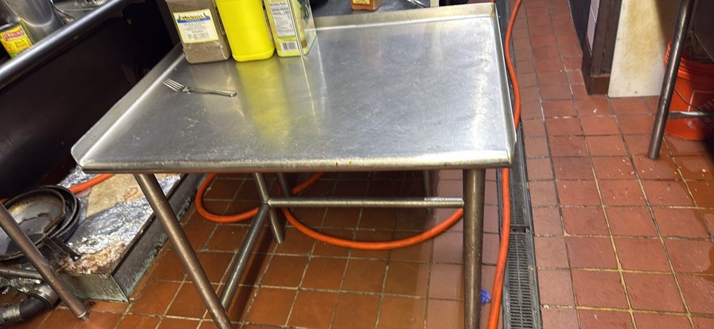 Stainless Steel Commercial Work Prep Table Straight Open Base