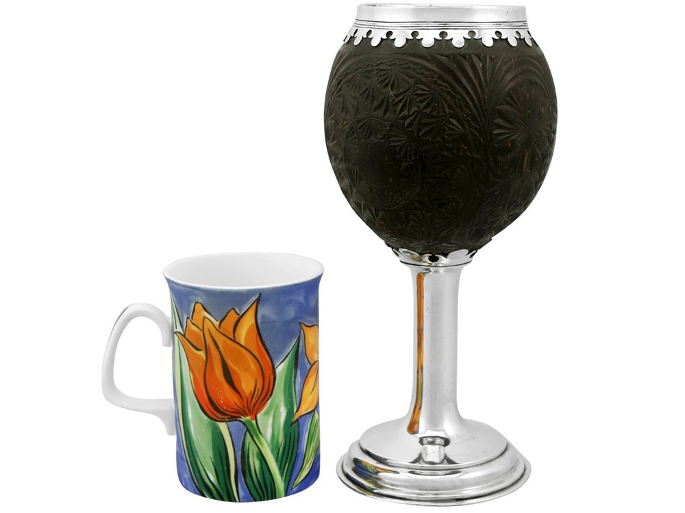 1820s Antique Silver Mounted Coconut Cup
