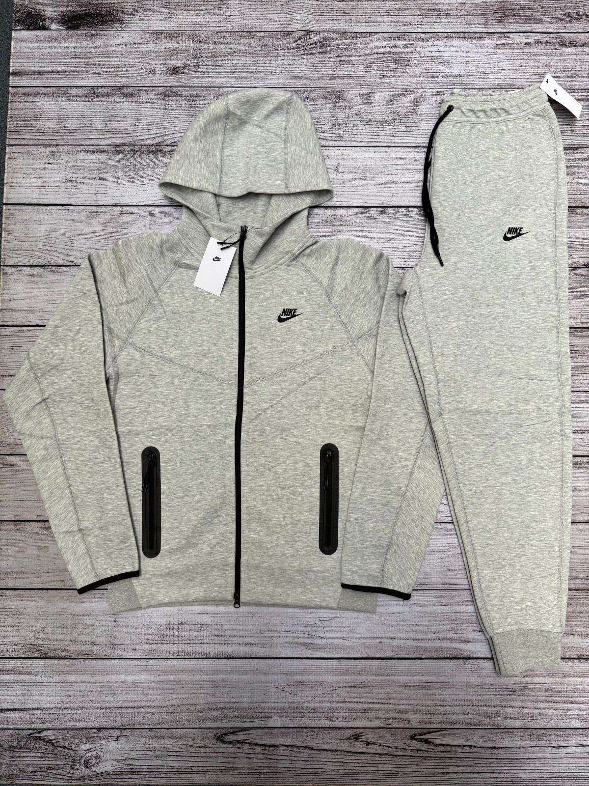 NEW Nike Sportswear Tech Fleece Full-Zip Hoodie & Joggers Set Grey Size S-XL