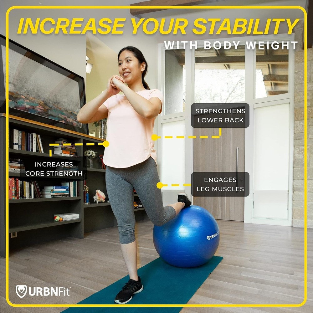 Stability & Core Strength – Anti-Burst Exercise Ball with Pump for Home Workouts