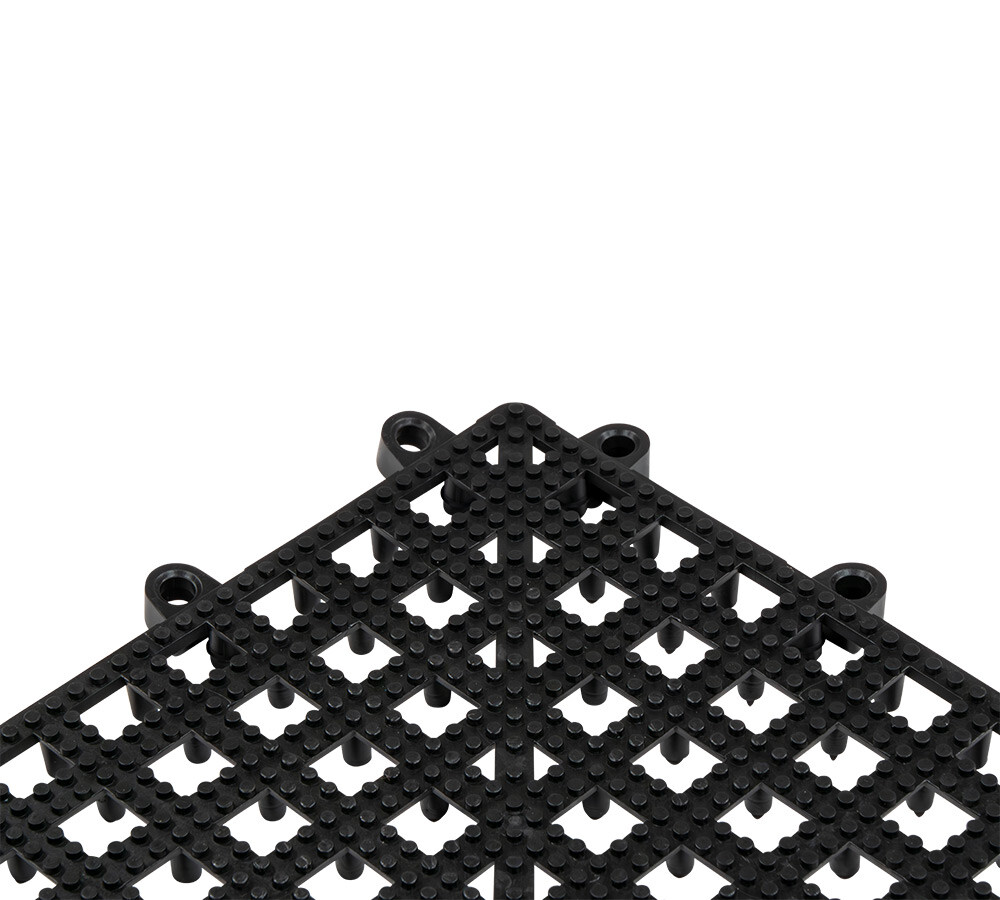 48 Pack 12"x12" Non Slip Interlocking Self Drainage Tiles - 1/2" Thick, Black