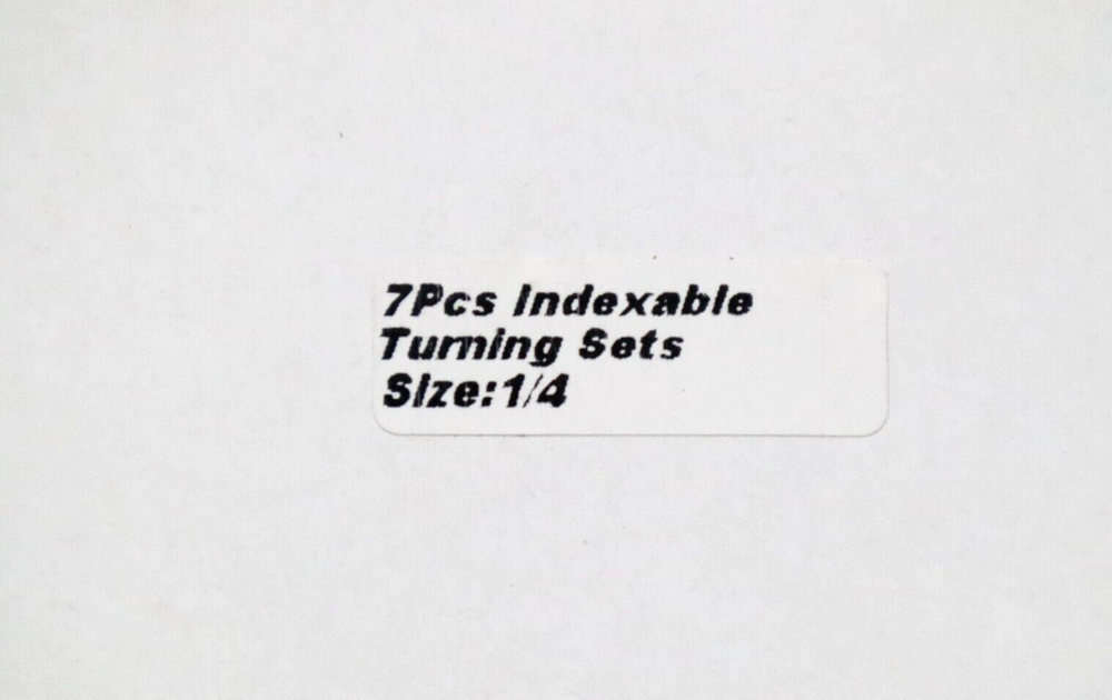 7 PC SET, 1/4" INDEXABLE TURNING TOOLS W/ CARBIDE INSERTS INSTALLED XS065