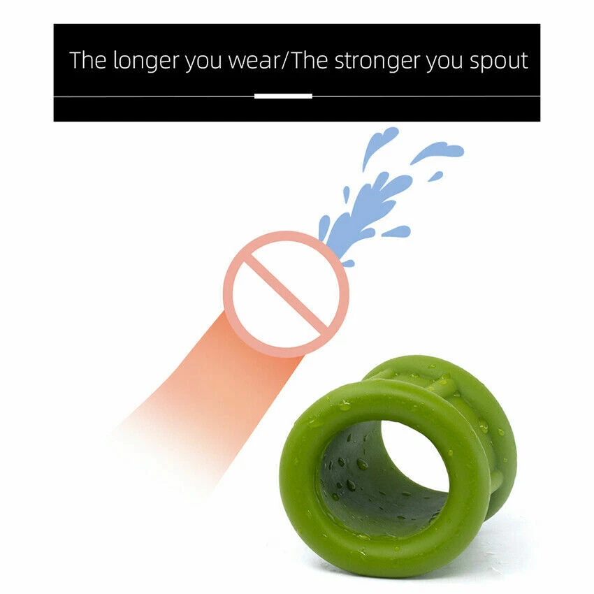 Men Scrotum Squeeze Ring Chastity Cage Ball Stretcher Enhancer Delay Ejaculation