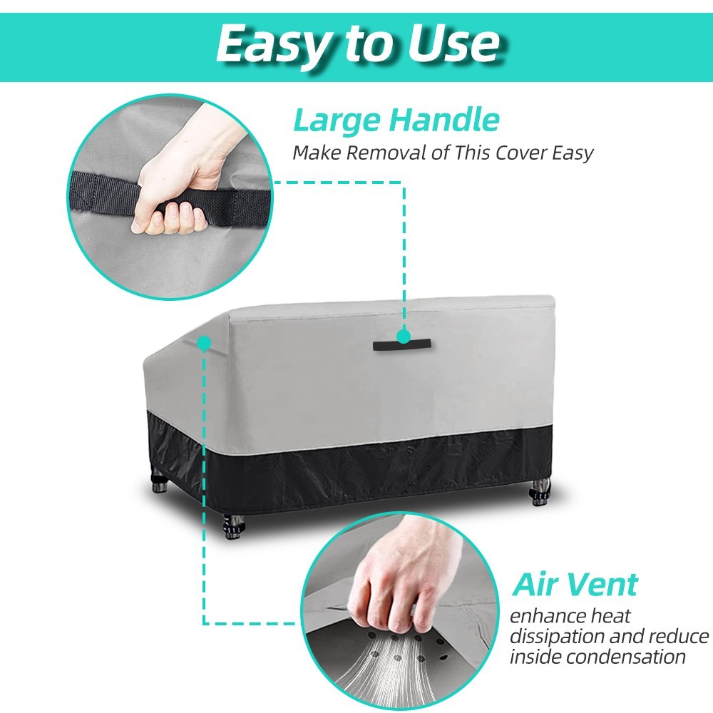 Fade and Tear Resistant Patio Loveseat Covers, Heavy-Duty Waterproof Couch Cover