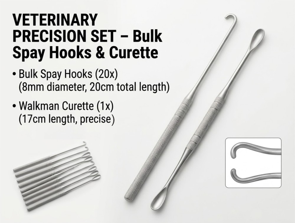 Premium Spay Hook 20 Pices and Valkman Currettets Set