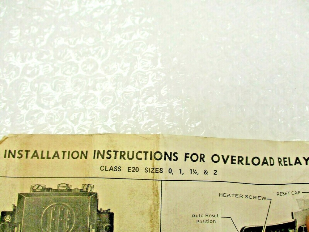 Gould I-T-E E20 Overload Relay 600VAC -NIB
