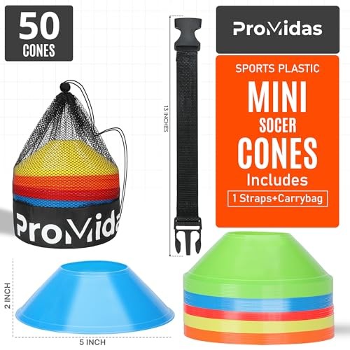 Mini Cones for Sports - Better Space Utilization - Comes Multi Color - 50 Pack