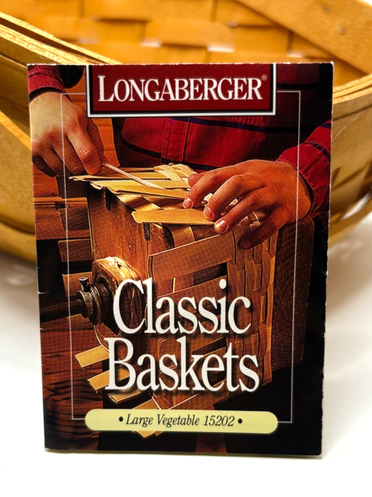 LONGABERGER 1998 Large Vegetable Basket w/Paperwork