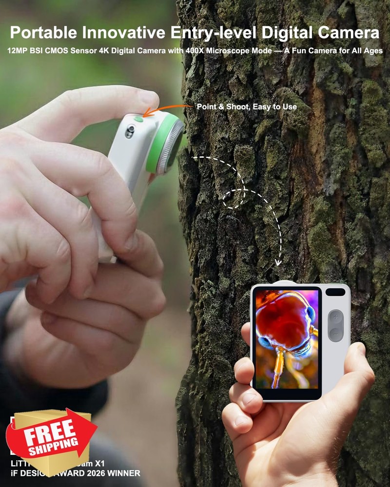 LiTTPOPO MicroCam-X1 4K Digital Camera 12MP 400X Microscope