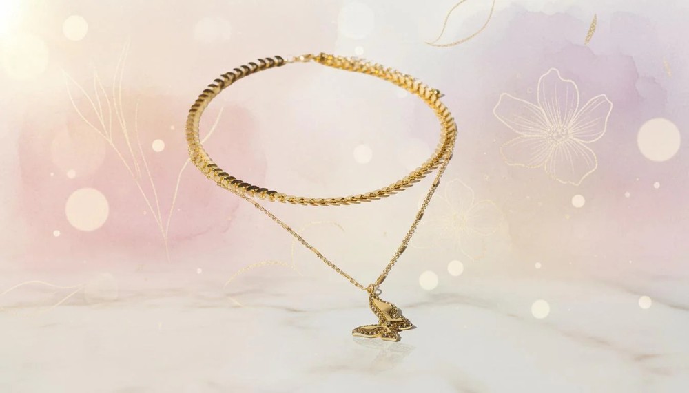 2 Row Butterfly Necklace