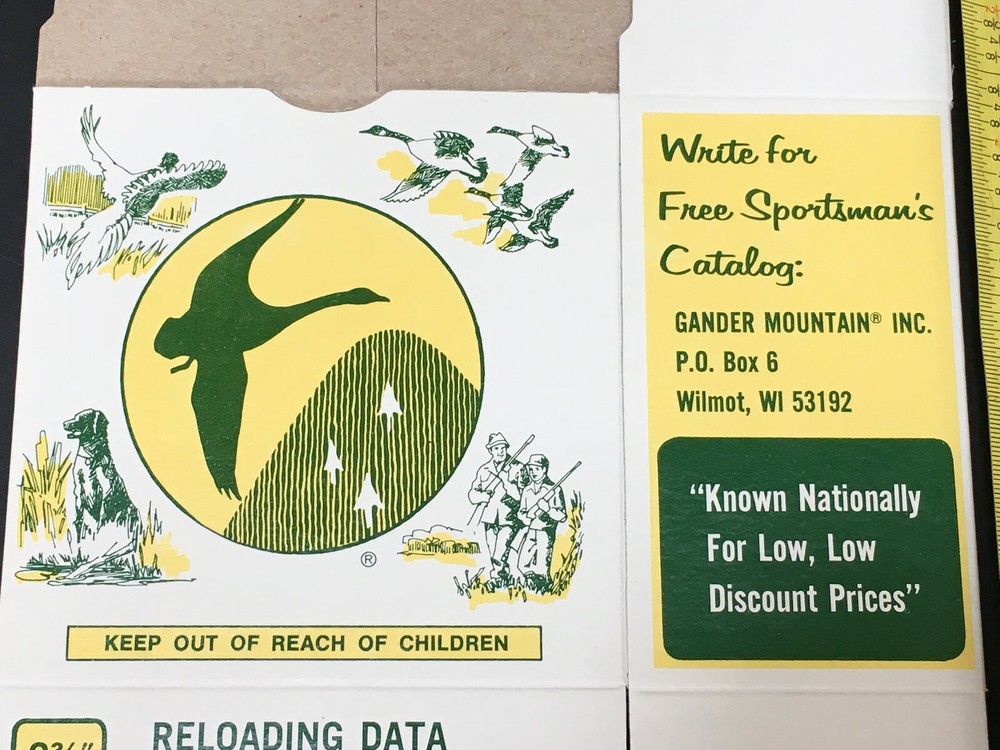 Gander Mountain Empty 12ga Reloading Box Unused 1977 issue