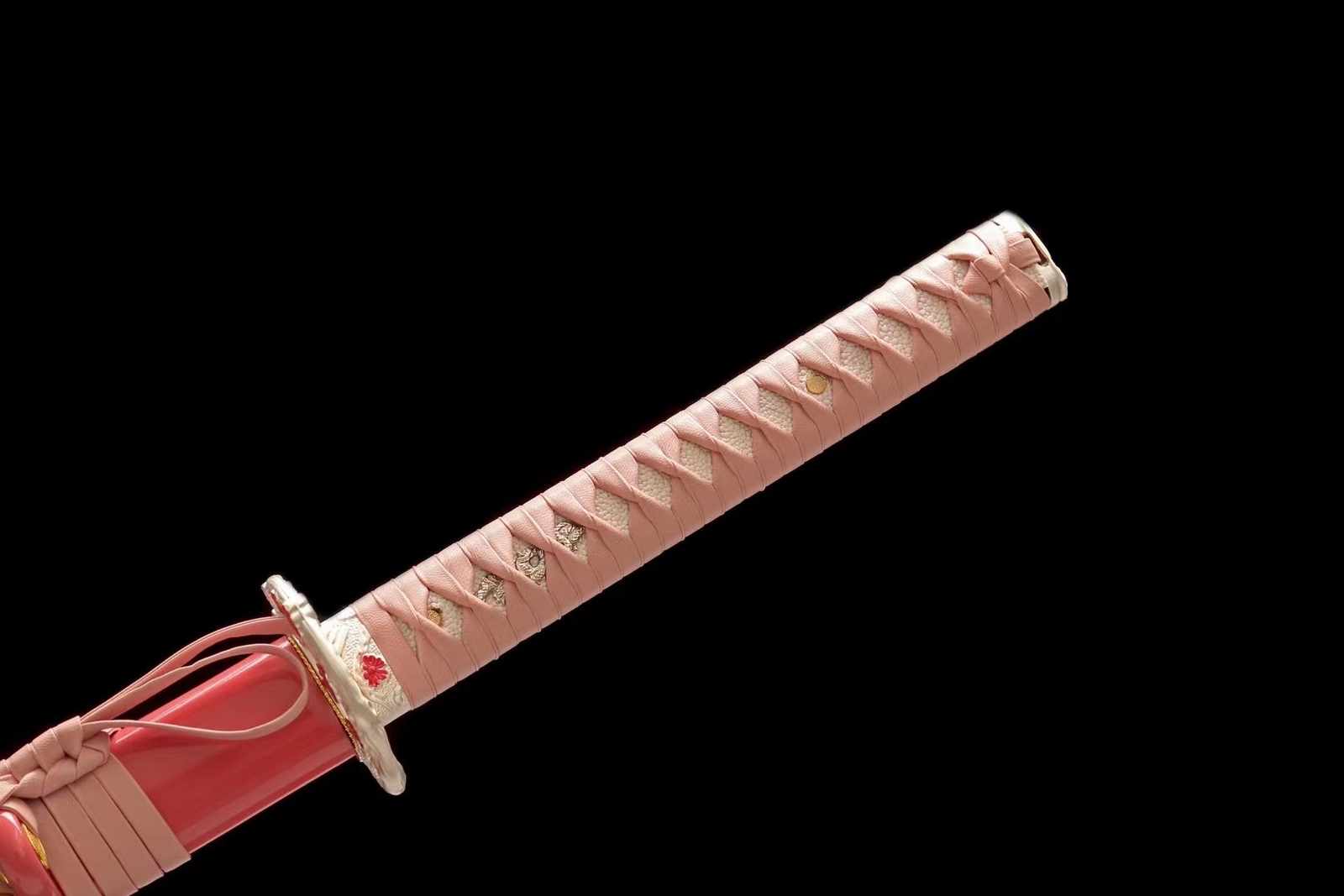 Sakura Pink Katana Clay Tempered 1095 Steel Japanese Samurai Sharp Lady Sword