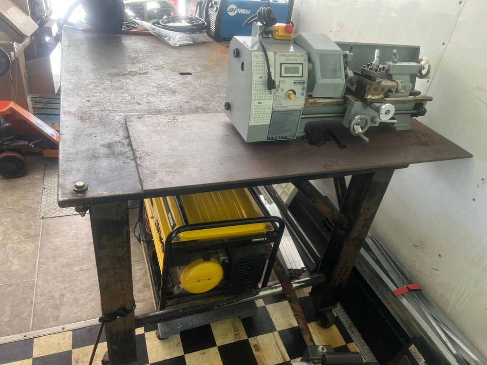 Heavy duty solid welding table, mechanic shop table, fabricator maker table