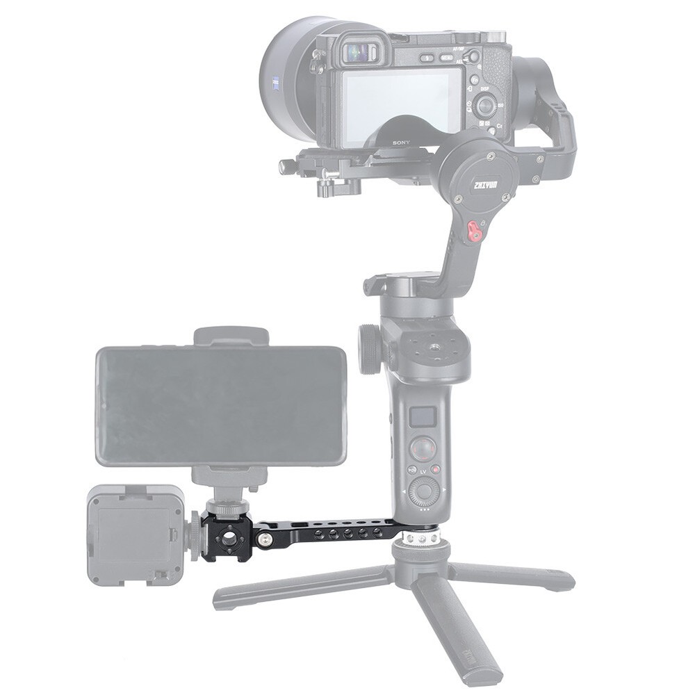 Niceyrig Extension Base Plate Bracket with Tiltable Tri Cold Shoe Mounts Adaptor