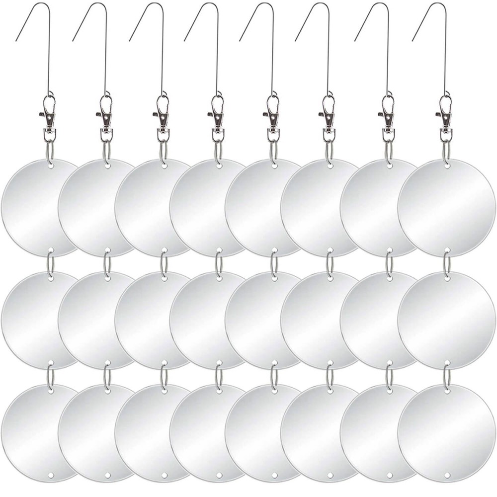 Upgraded Bird Scare Discs Set - Large 24 Discs - Highly Reflective Double-Sid...