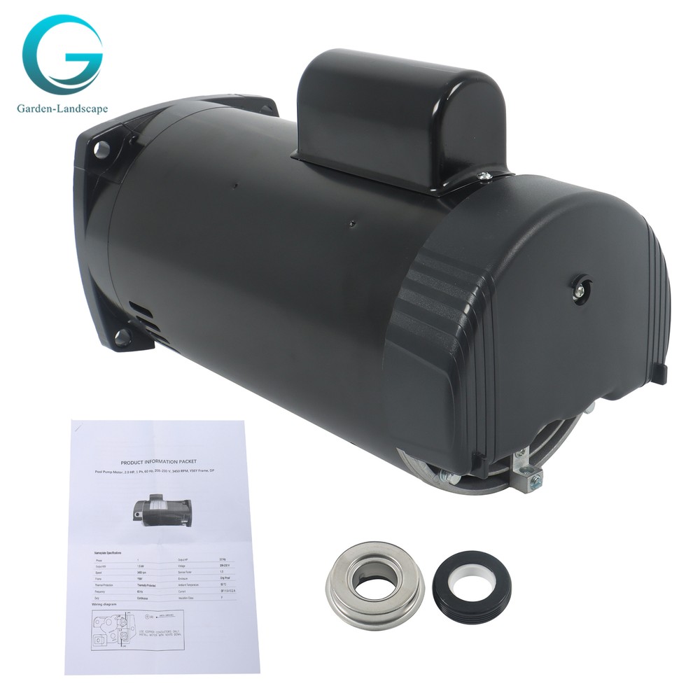 2 HP B2843 Pool Pump 230V 56Y Frame Square Flange Pool Motor Single Speed
