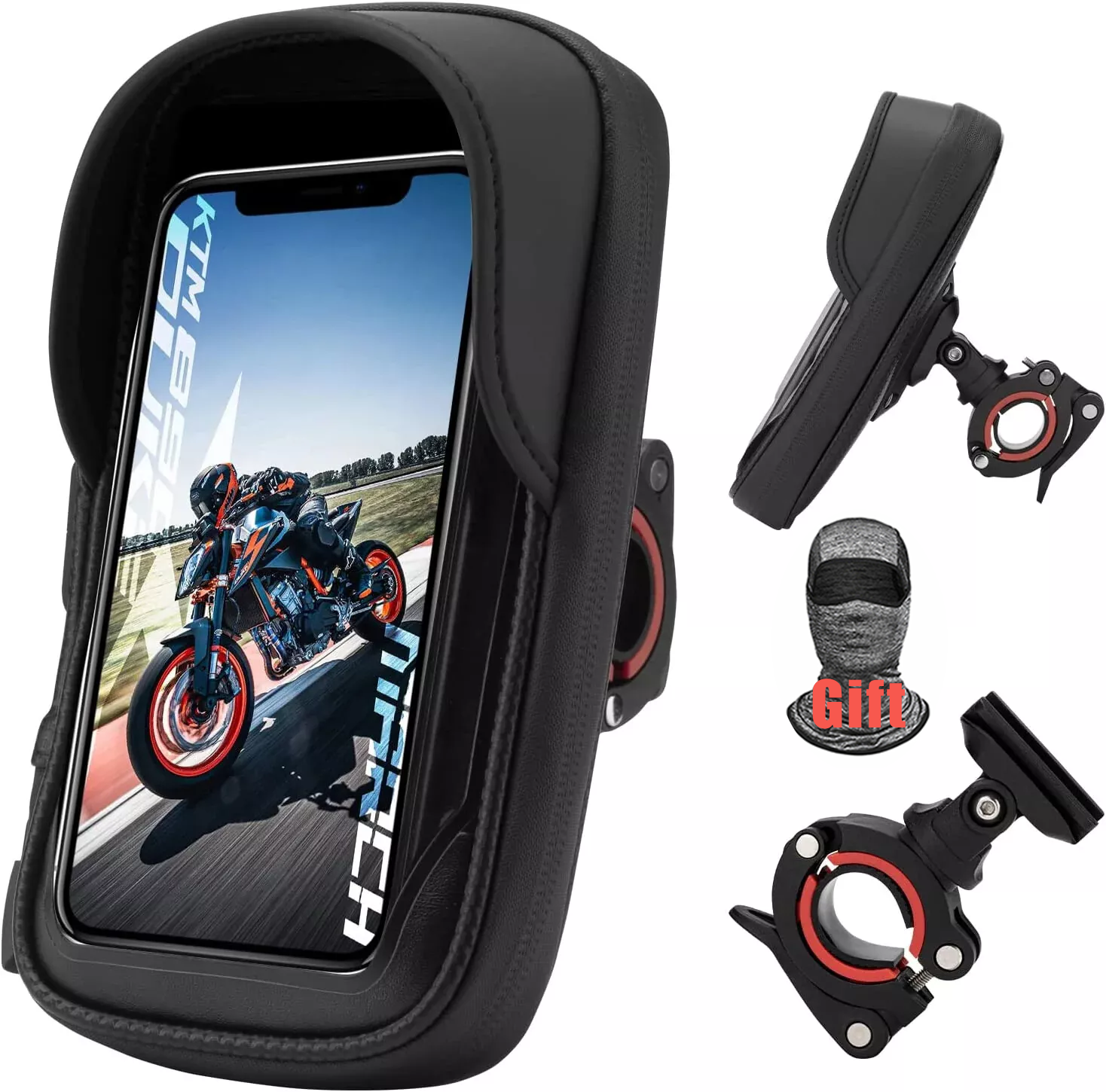 360 Rotation Motorcycle Bicycle Bike Handlebar Cell Phone Mount Holder Bag Case