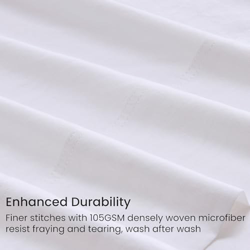 5 Pcs Sheets Set for Adjustable Bed with Elastic Corner Split King 01- White