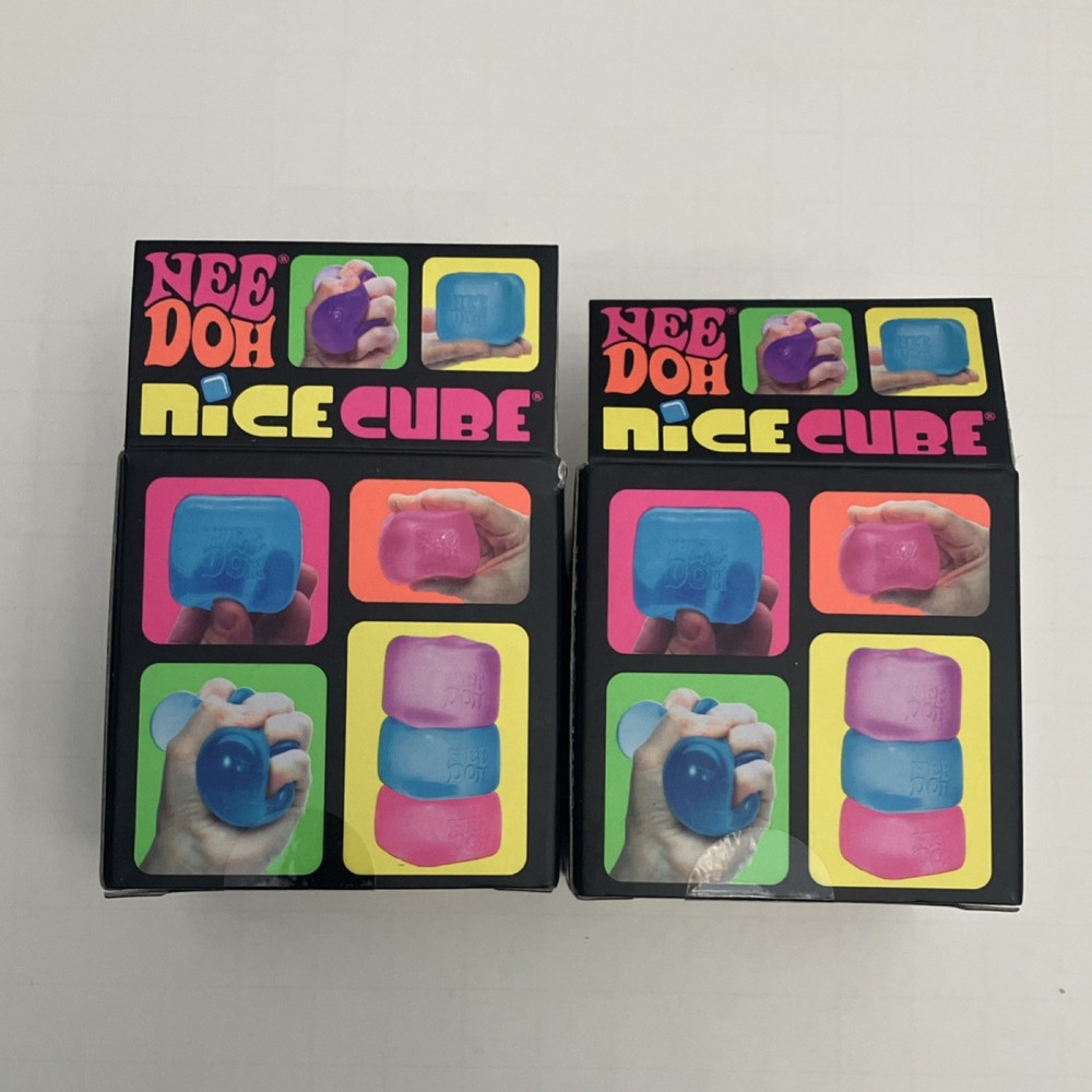 Schylling Nee Doh Nice Cube Super Solid Squish Blue Pink 25338HY
