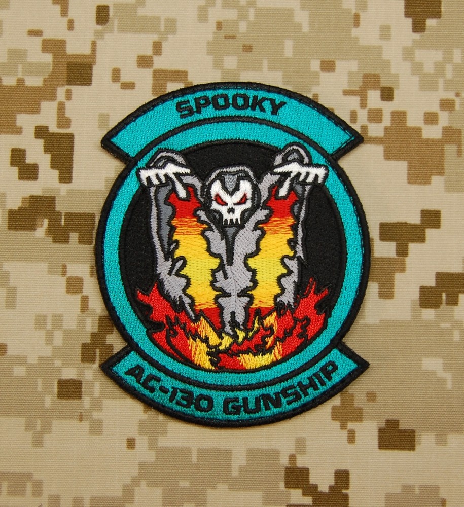 Ace Combat SPOOKY AC-130 Embroidered Uniform Morale Patch Hook Backing