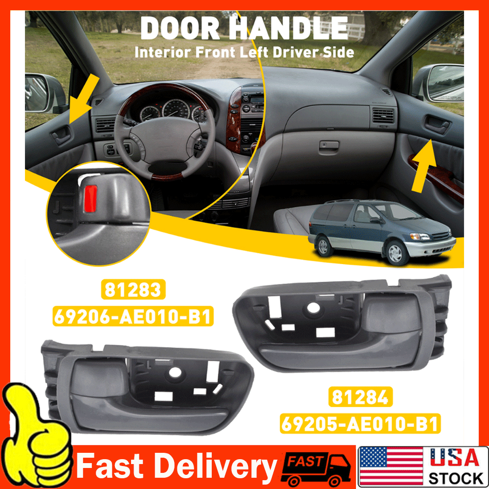 For Toyota Sienna Inner Inside Interior Door Handle Gray Front Left Right Pair