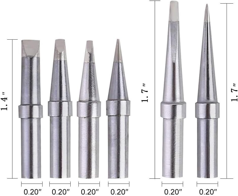 6-Piece Soldering Tips Set for Weller ET Series - Precision Copper Replacement