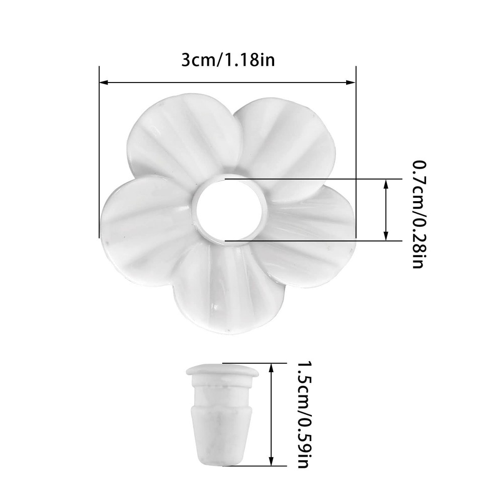 30 Sets Hummingbird Flowers, Unique Replaceable Bird Feeder White