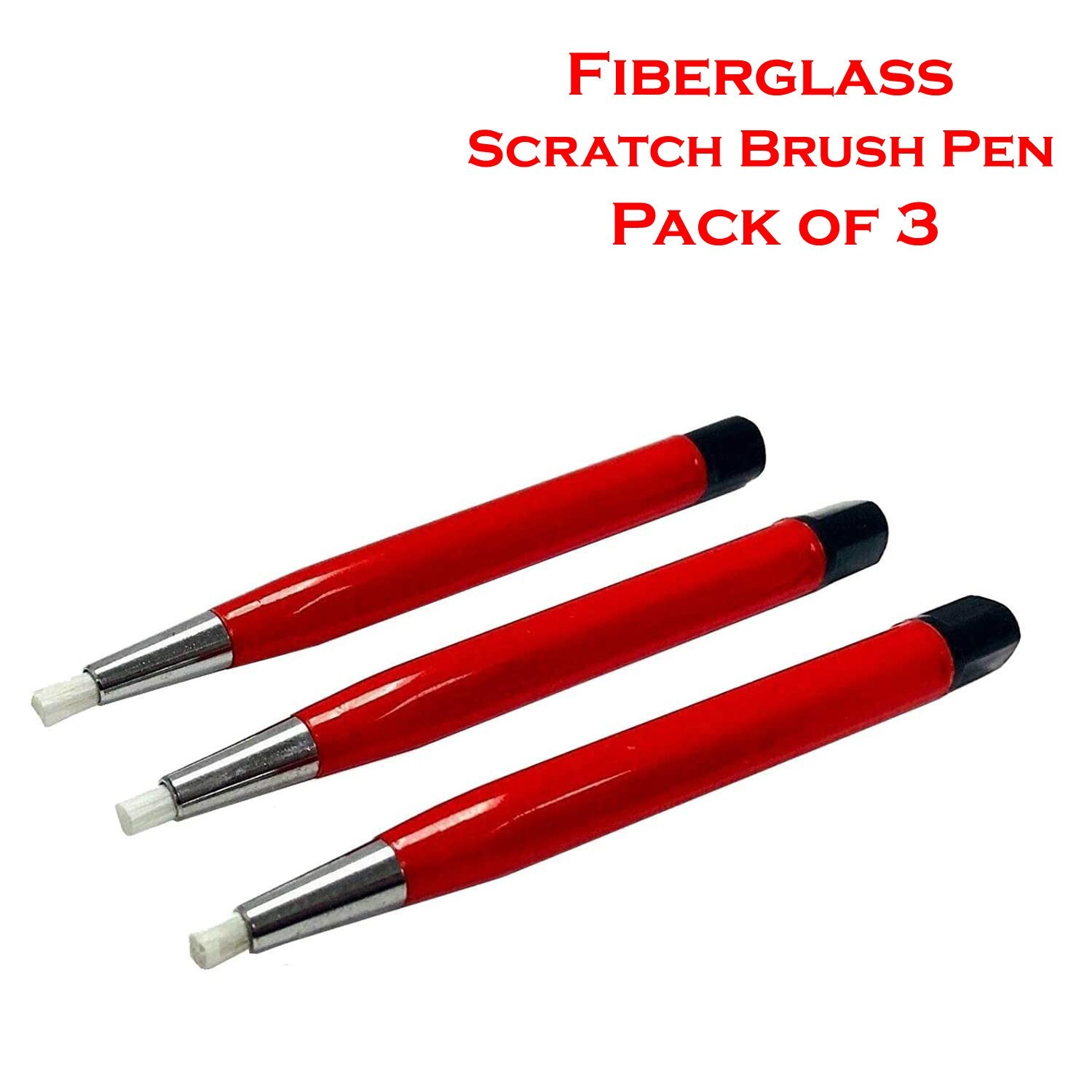 Pack of 3 Fiber Glass Scratch Brush Pencil Clean Remove Rust Dirt Jewelry Watch