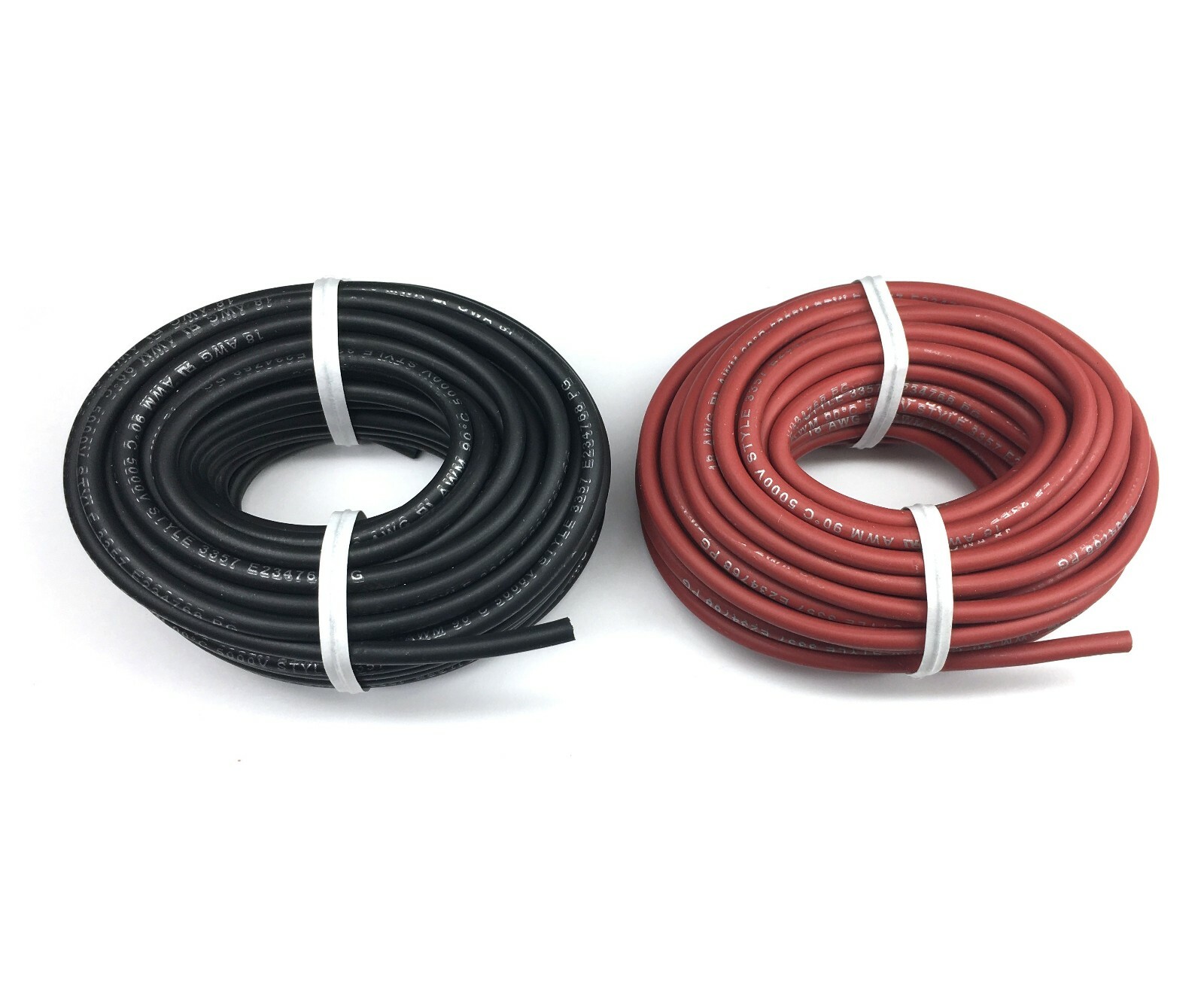 NEW 25 ft Black and 25 ft Red Flexible High Voltage 18 AWG Test Lead Probe Wire