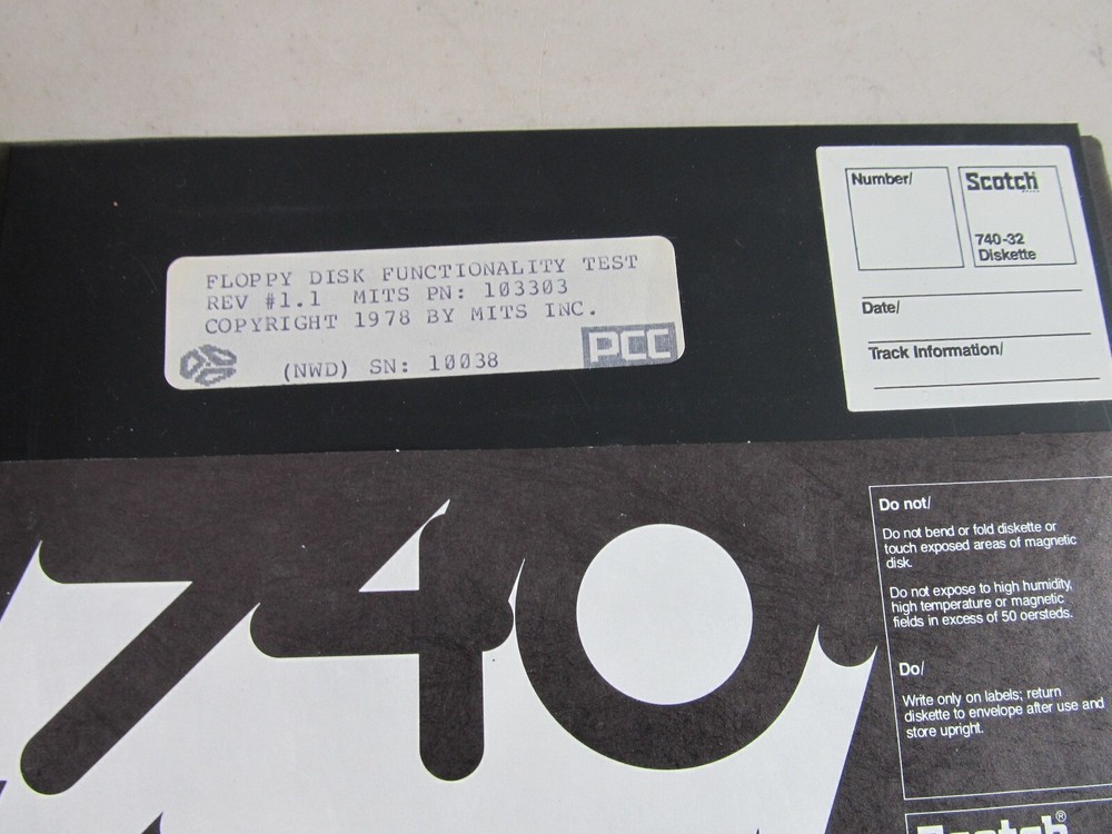 Pertec PPC MITS Floppy Disk Functionality Test 8 Inch Floppy 70s