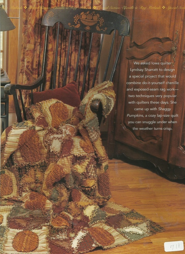 C0080  SHAGGY PUMPKINS  QUILT PATTERN/INSTRUCTIONS