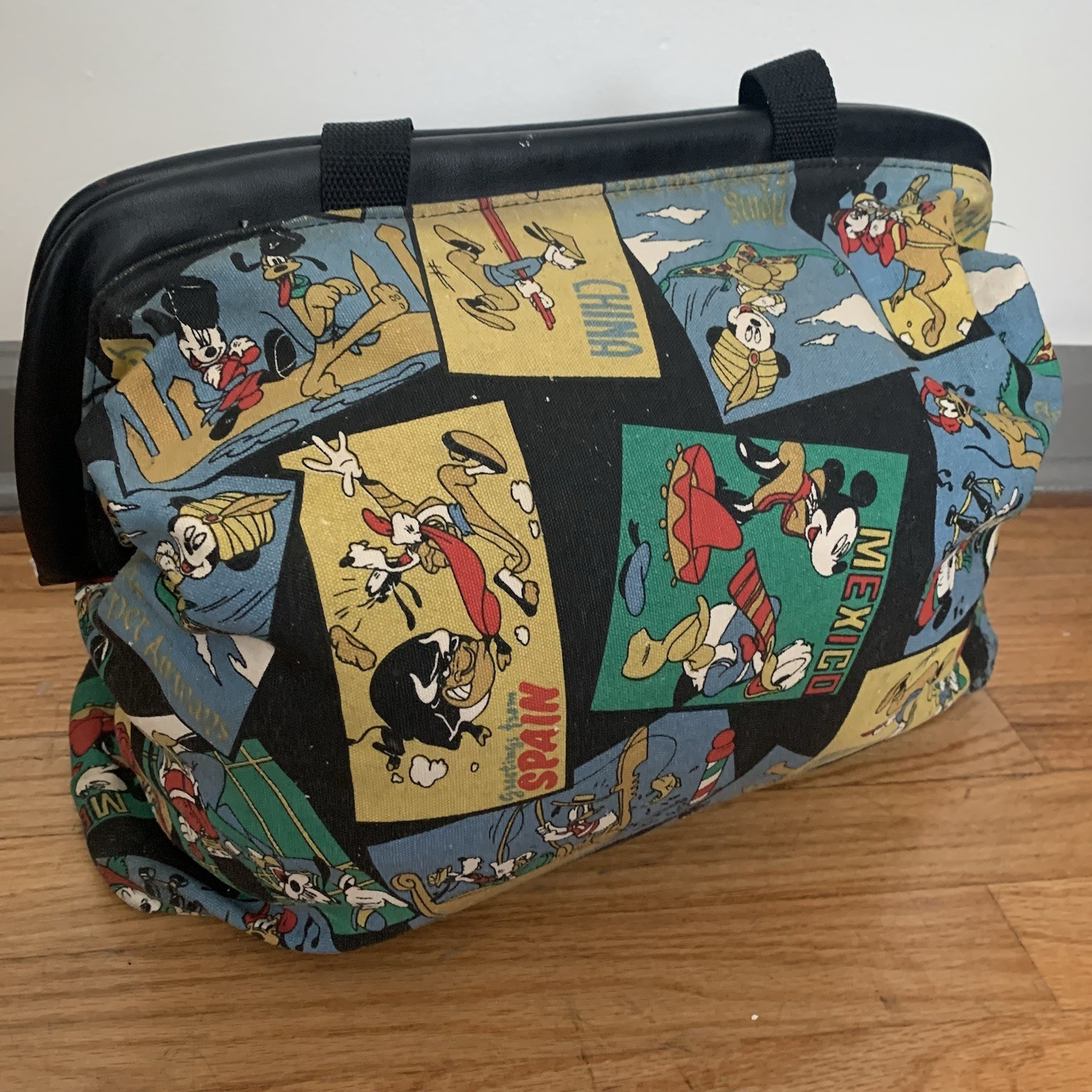 Vintage Disney Mickey Unlimited All Over Print Duffle Travel Bag