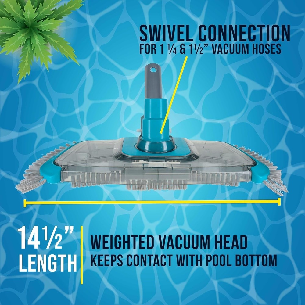 U.S. Pool Supply Premium Rectangular Weighted Pool Vacuum Head-Side Brushes#A223