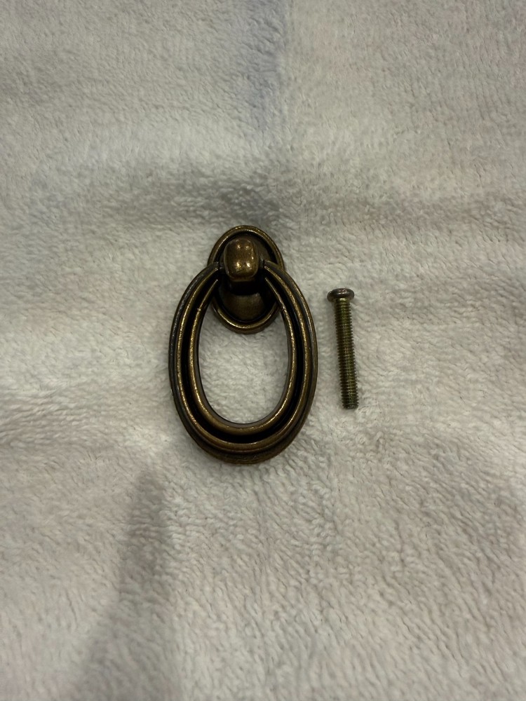 QTY 10 Dresser Drawer Pulls Handles Knobs Drop Pull Ring Antique Bronze