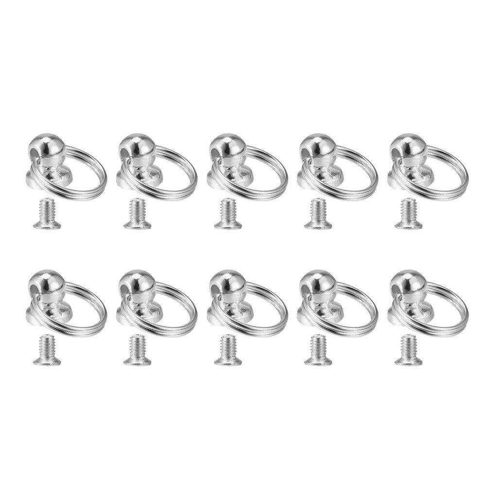 0.47" Round Button Head Pin Rivets Screw Silver 10pcs
