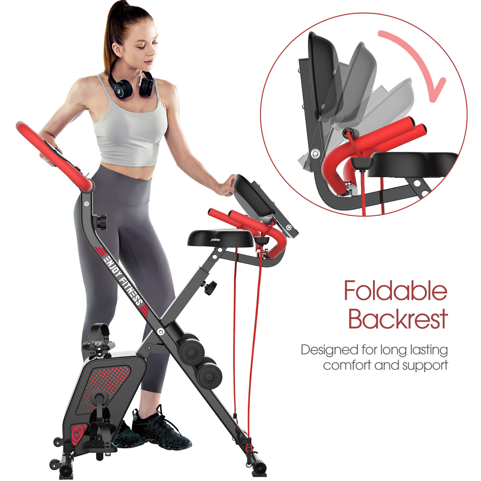 Pooboo Indoor Exercise Bike Stationary Cycling Bicycle Cardio Fitness Workout