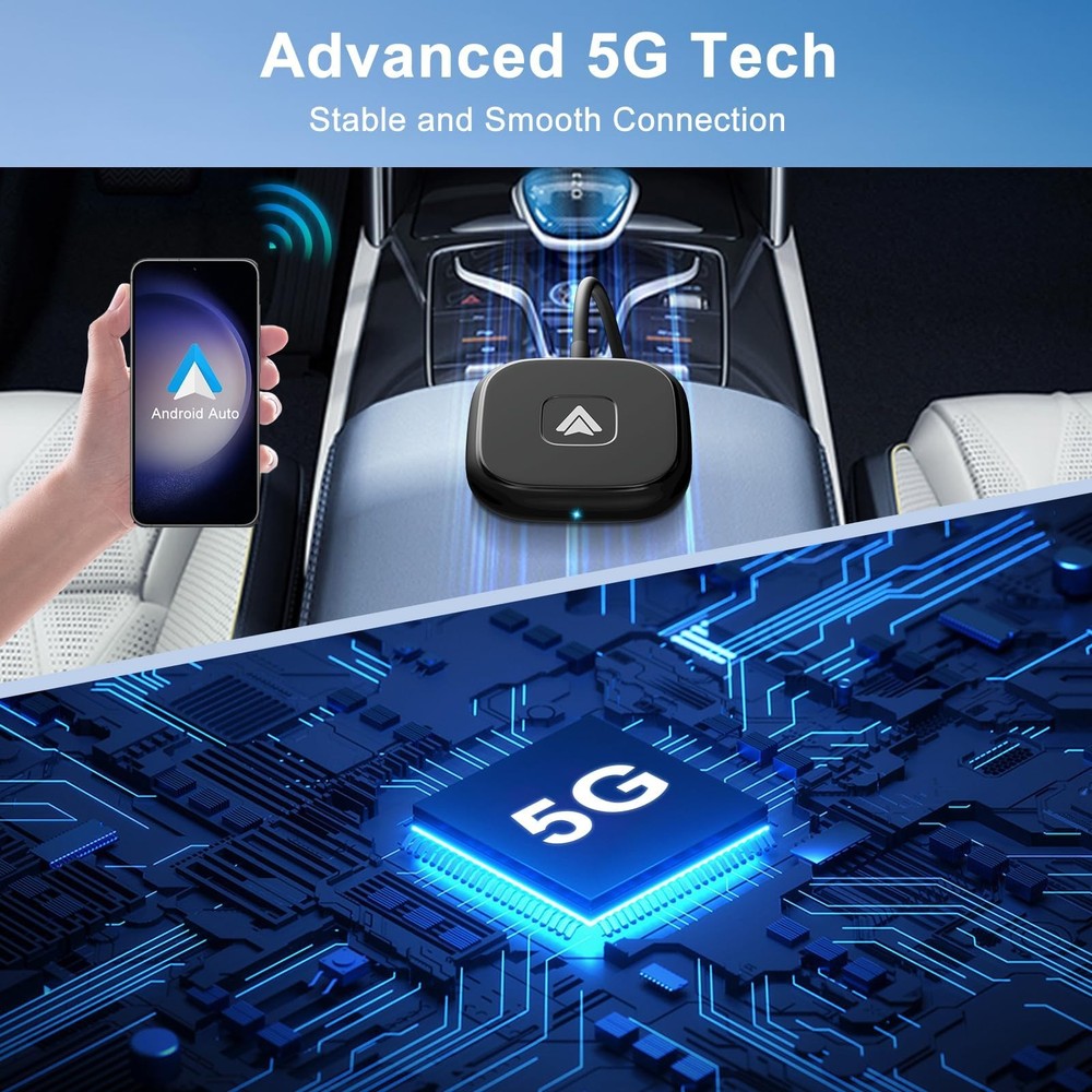 Android Auto Wireless Adapter for Wired auto wireless adapter, BLACK