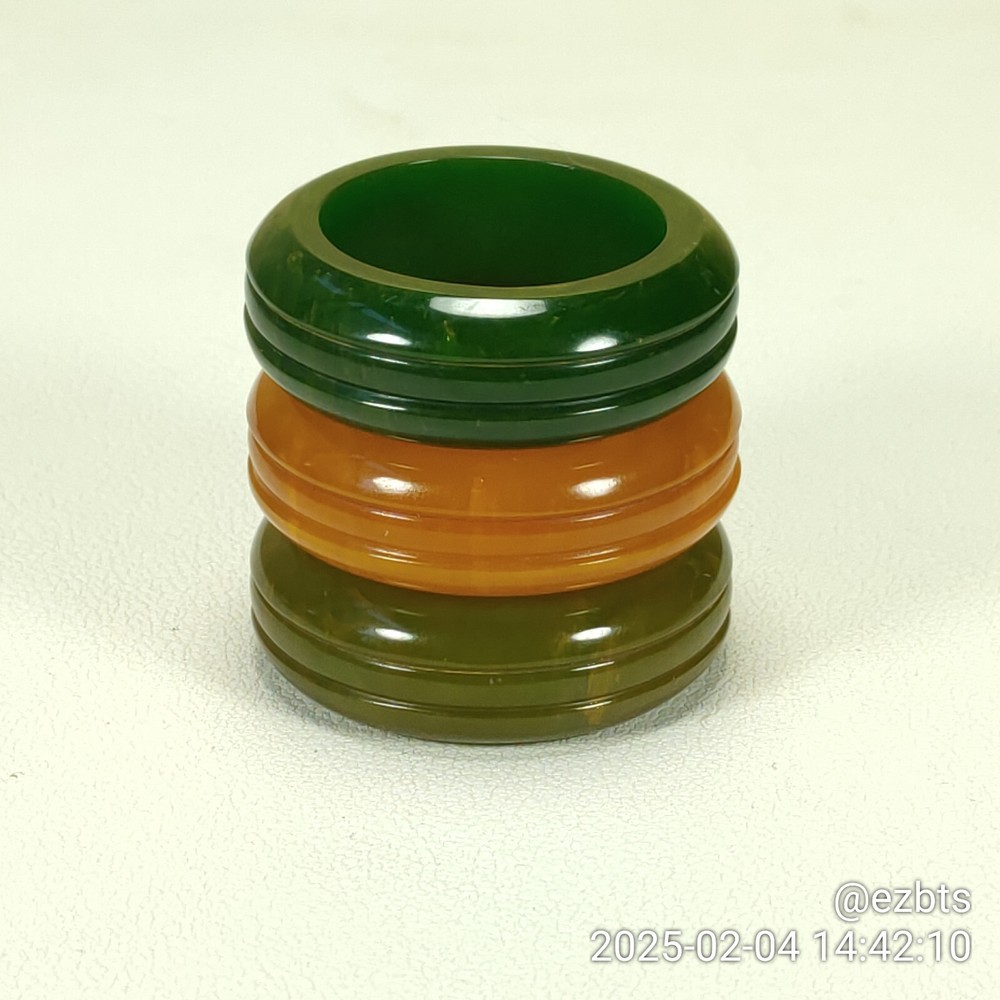 3 Bakelite Catalin Napkin Rings