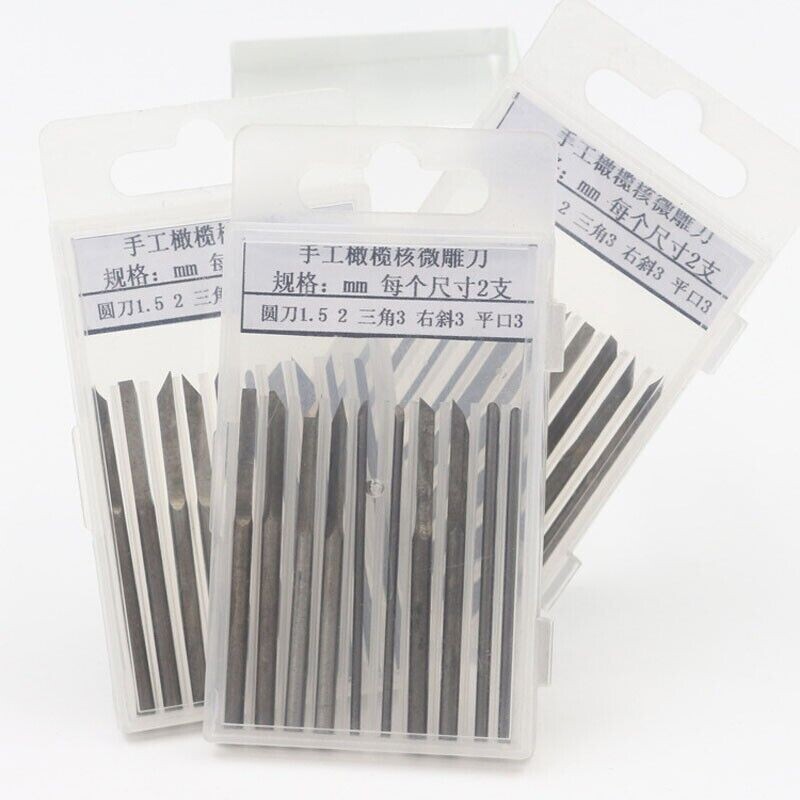 10PCS Wood Carving Chisel Tools Blade Micro Head Handmade Olive DIY Hand Set