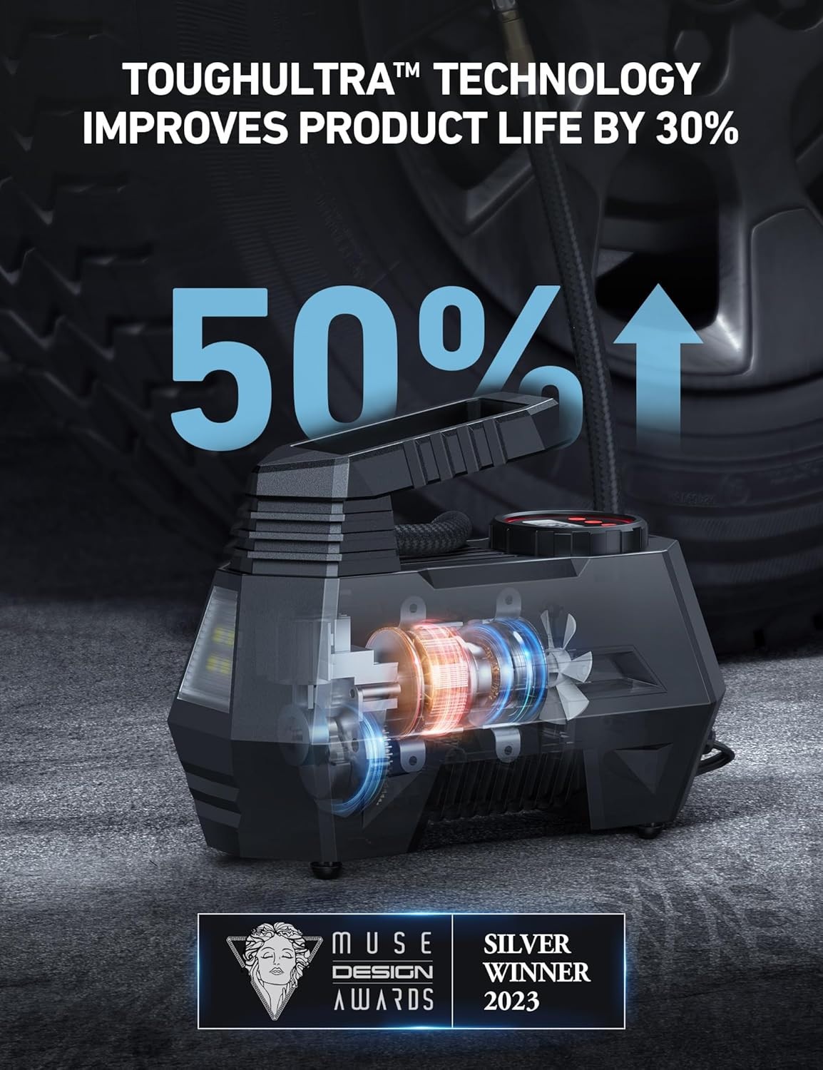 RED AstroAI Tire Inflator Portable Air Compressor Air Pump for Car Tires NEW