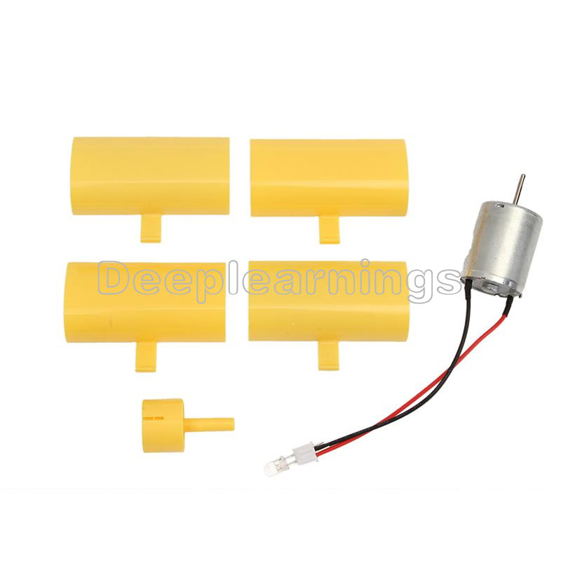 DC Micro Motor Small LED lights Vertical Axis Wind Turbine Generator Blades DP